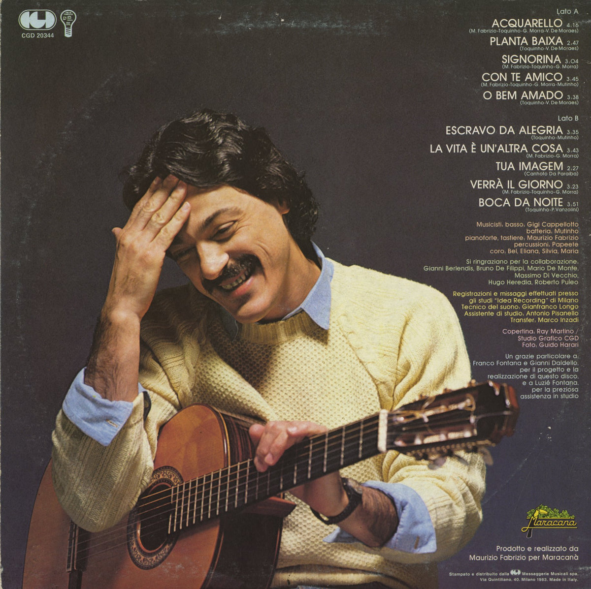 Toquinho / トッキーニョ / Acquarello (CGD 20344)