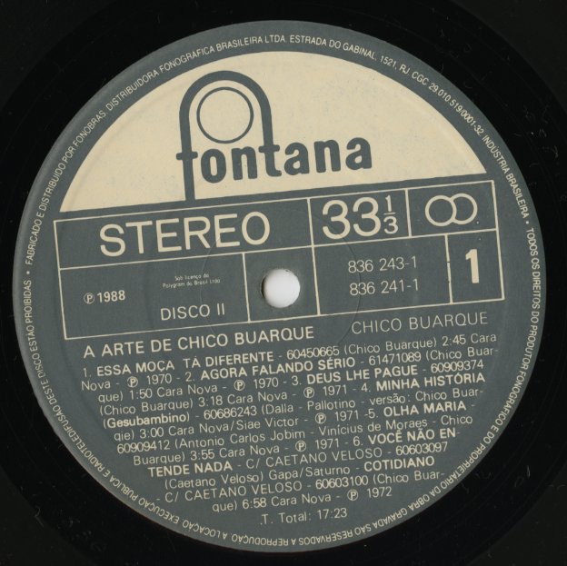 Chico Buarque / シコ・ブアルキ / A Arte De Chico Buarque (836 242-1)