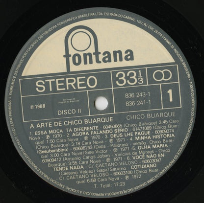 Chico Buarque / シコ・ブアルキ / A Arte De Chico Buarque (836 242-1)