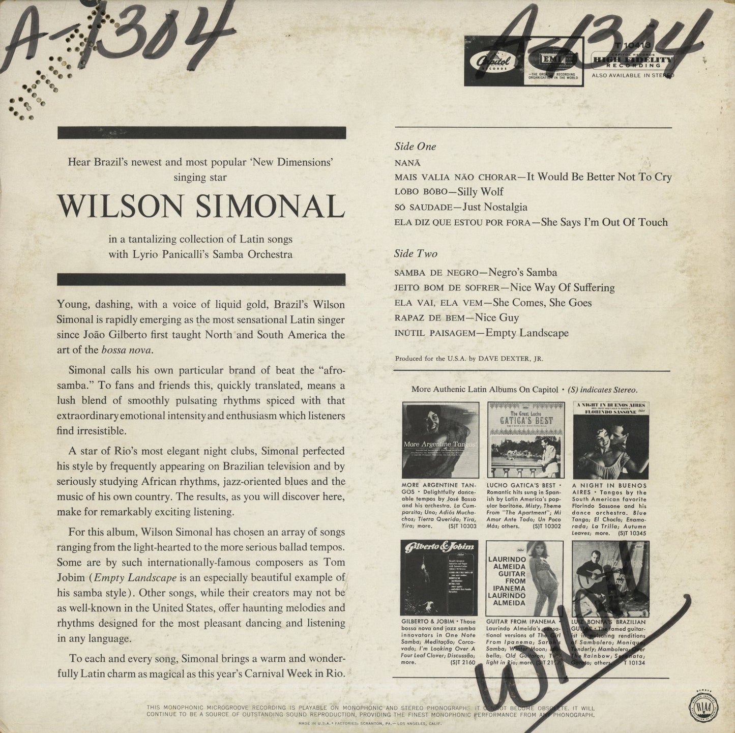 Wilson Simonal / ウィルソン・シモナル / Wison SImonal (T 10413)