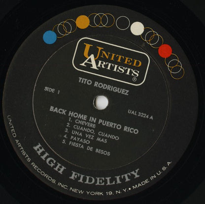 Tito Rodriguez And His Orchestra / ティト・ロドリゲス / Back Home In Puerto Rico (UAL 3224)