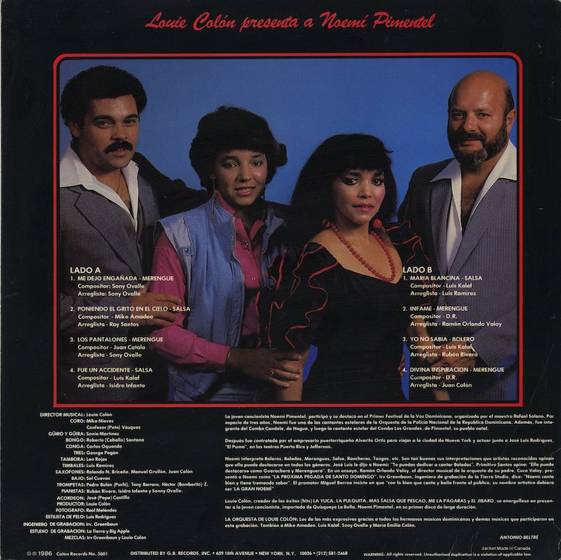 Noemi Pimentel / Louie Colon Presenta A Noemi Pimentel (5601)