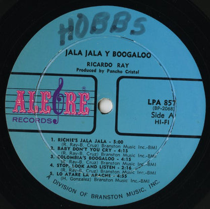 Ricardo Ray - Jala Jala Y Boogaloo (LPA 857) LP 1967 US Alegre｜中古LP