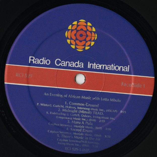 Letta Mbulu / Sayyd Abdul Al-Khabyyr - An Evening Of African Music (RCI 529) 1983 CAN RCI｜中古LP