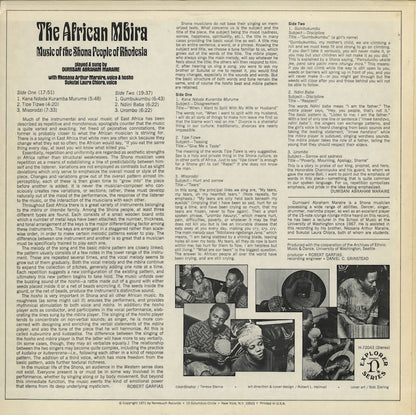 Dumisani Abraham Maraire / The African Mbira Music Of the Shona People of Rhodesia (H72043)