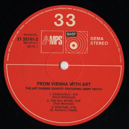 Art Farmer - From Vienna With Art (21 20741-2) LP 1971 GER MPS Records｜中古LP