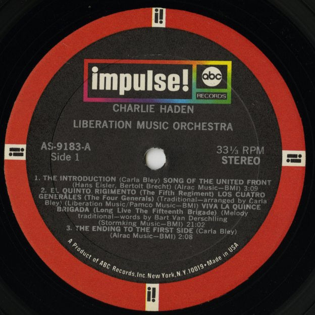 Charlie Haden - Liberation Music Orchestra (AS 9183) LP 1970 US Impulse!｜中古LP