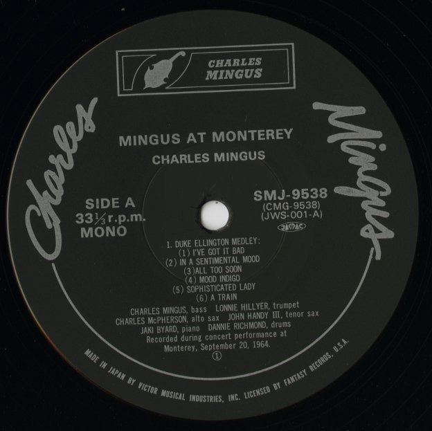 Charles Mingus / チャールズ・ミンガス / Mingus At Monterey -2LP (SMJ-9538~9)
