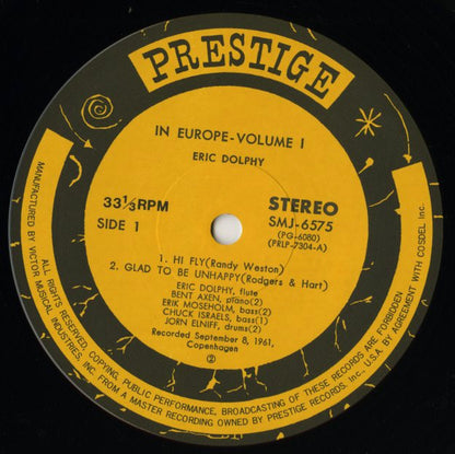 Eric Dolphy / エリック・ドルフィ / In Europe Vol.1 (SMJ-6575)