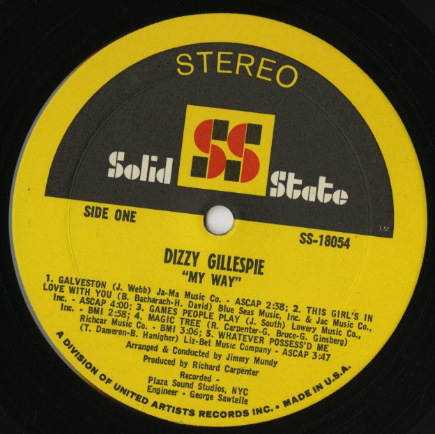 Dizzy Gillespie / ディジー・ガレスピー / My Way (SS18054)