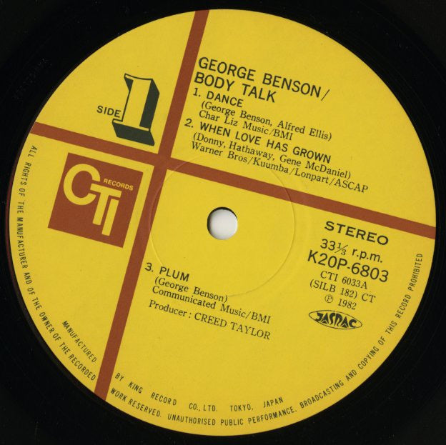 George Benson / ジョージ・ベンソン / Body Talk (6033)