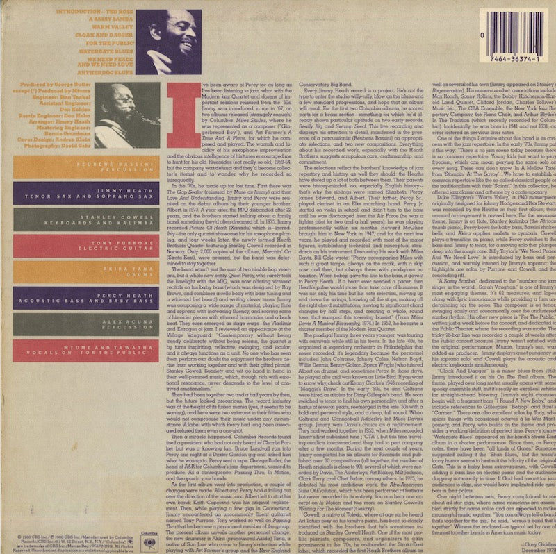 Heath Brothers / ヒース・ブラザーズ / LIve At The Public Theater (FC 36374)
