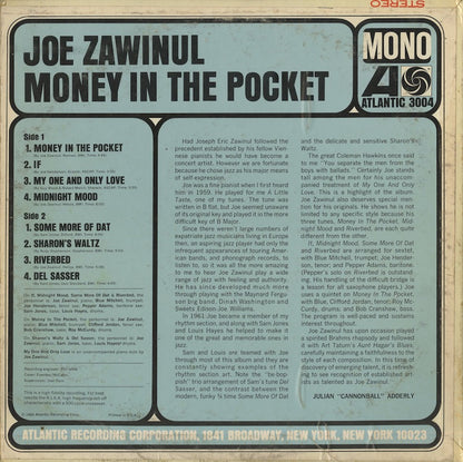 Joe Zawinul / ジョー・ザヴィヌル / Money In The Pocket (3004)