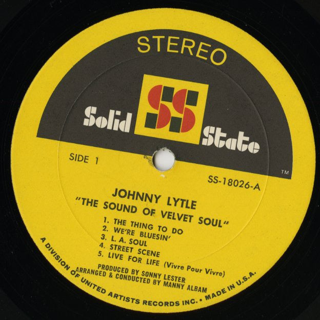 Johnny Lytle - The Sound Of Velvet Soul (SS18026) 1968 US Solid State｜中古LP