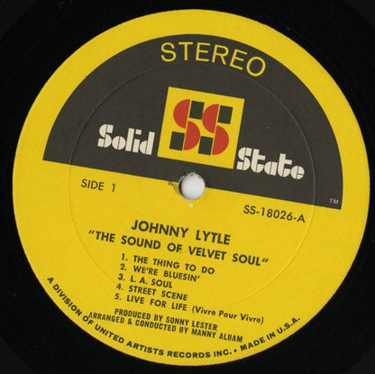 Johnny Lytle - The Sound Of Velvet Soul (SS18026) 1968 US Solid State｜中古LP
