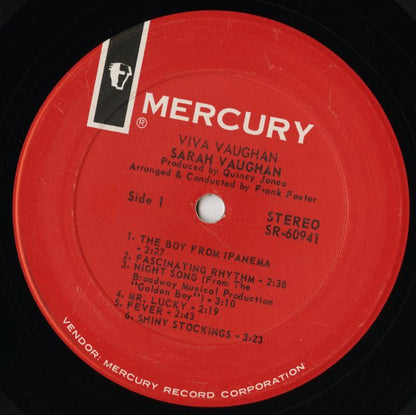Sarah Vaughan / サラ・ヴォーン / Viva! Vaughan (SR60941)