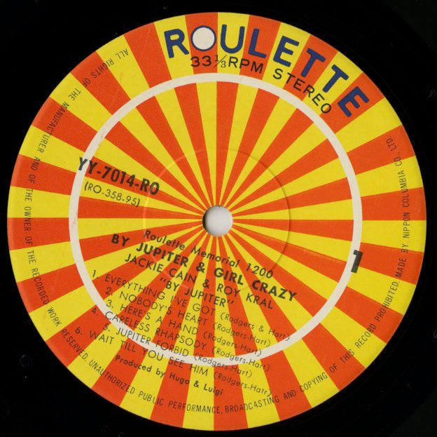 Jackie Cain & Roy Kral / ジャッキー・アンド・ロイ / By Jupiter & Girl Crazy (YY-7014-RO)