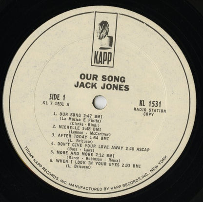 Jack Jones / ジャック・ジョーンズ / Our Song (KL-1531)