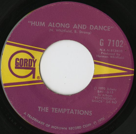 The Temptations - Ungena Za Ulimwengu (Unite The World) / Hum Along And Dance (G 7102) 1970 US Gordy｜中古7inch