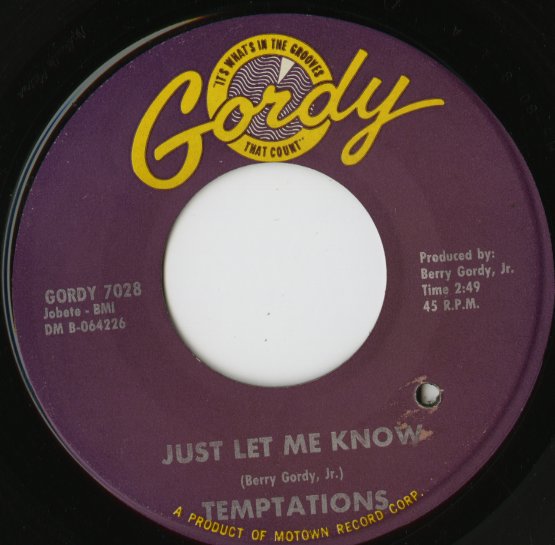 The Temptations / テンプテーションズ / The Way You Do The Things You Do / Just Let Me Know -7 ( GORDY 7028 )