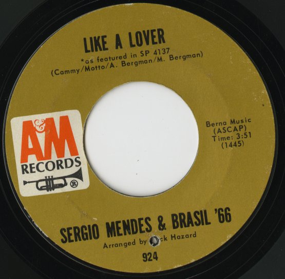 Sergio Mendes / セルジオ・メンデス / The Look Of Love / Like A Lover-7 ( 924 )