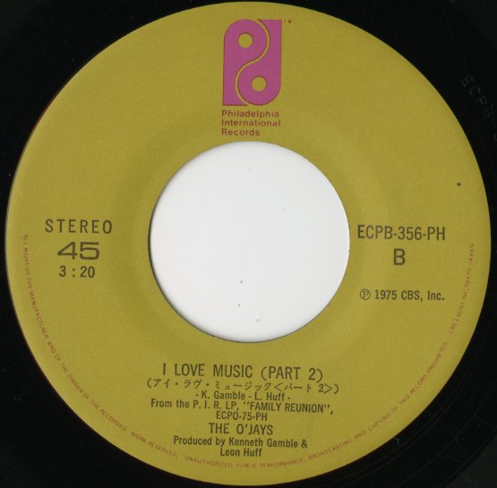 The O'Jays / オージェイズ / I Love Music -7 ( ECPB-356-PH )