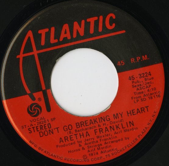 Aretha Franklin / アレサ・フランクリン / Without Love / Don't Go Breaking My Heart -7 ( 45-3224 )
