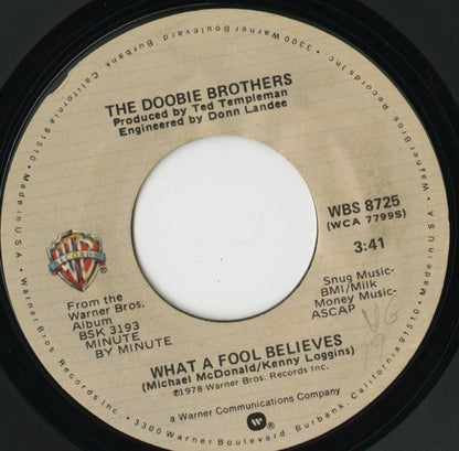 The Doobie Brothers / ドゥービー・ブラザーズ / What A Fool Believes / Don't Stop To Watch The Wheels -7 ( WBS8725 )