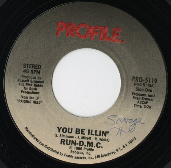 RUN DMC / You Be Illin' -7 ( PRO 5119 )