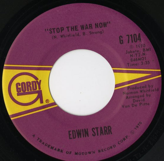 Edwin Starr - Stop The War Now / Gonna Keep On Tryin' Till I Win Your Love (G 7104) 1970 US Gordy｜中古7inch エドウィン・スター