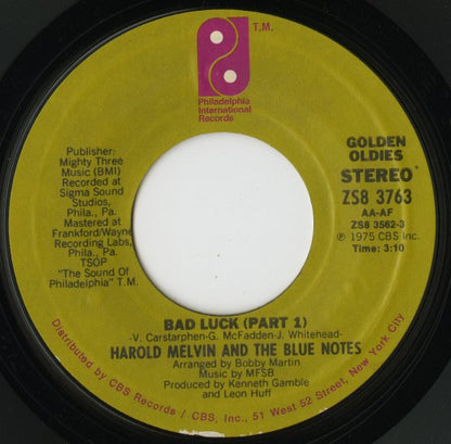 Harold Melvin & The Blue Notes / ハロルド・メルヴィン＆ブルーノーツ / Wake Up Everybody -7 ( ZS8 3579 )