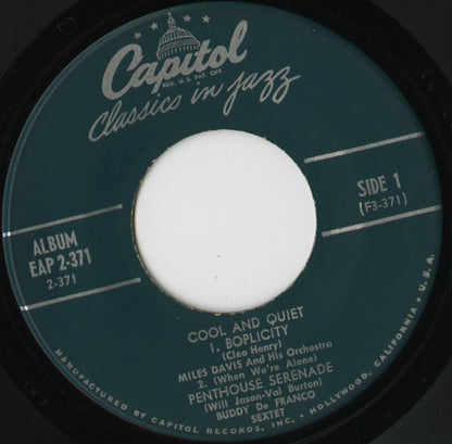 Buddey De Franco / バディー・デ・フランコ / Cool & Quiet -EP ( EAP 1-371 )