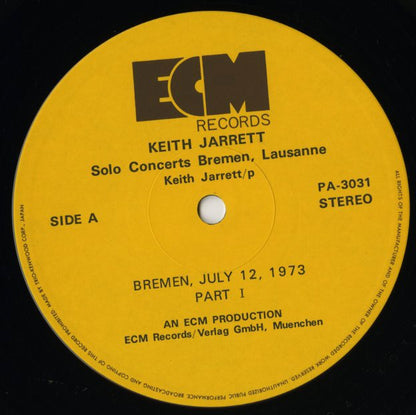 Keith Jarrett / キース・ジャレット / Solo Concerts: Bremen / Lausanne (PA-3031~3)
