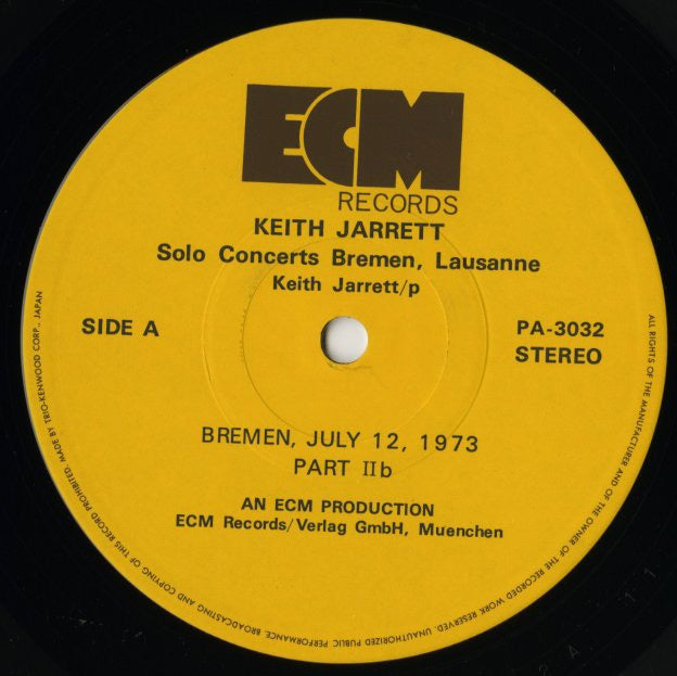 Keith Jarrett / キース・ジャレット / Solo Concerts: Bremen / Lausanne (PA-3031~3)