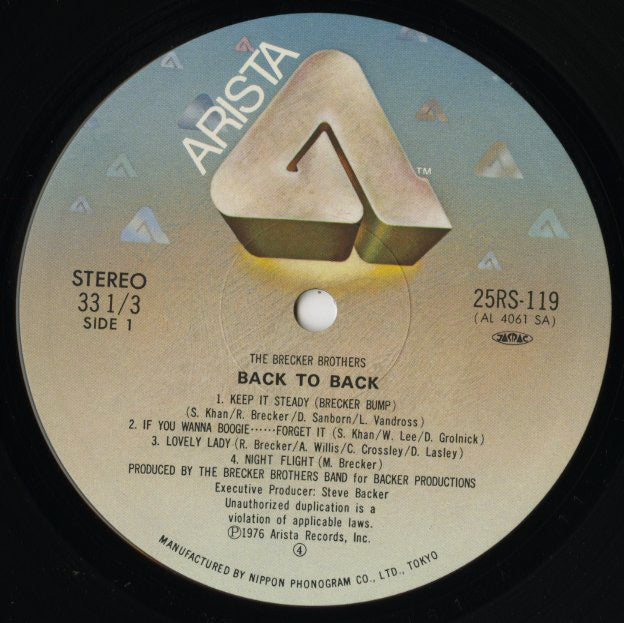 The Brecker Brothers / ブレッカー・ブラザーズ / Back To Back (25RS-119)