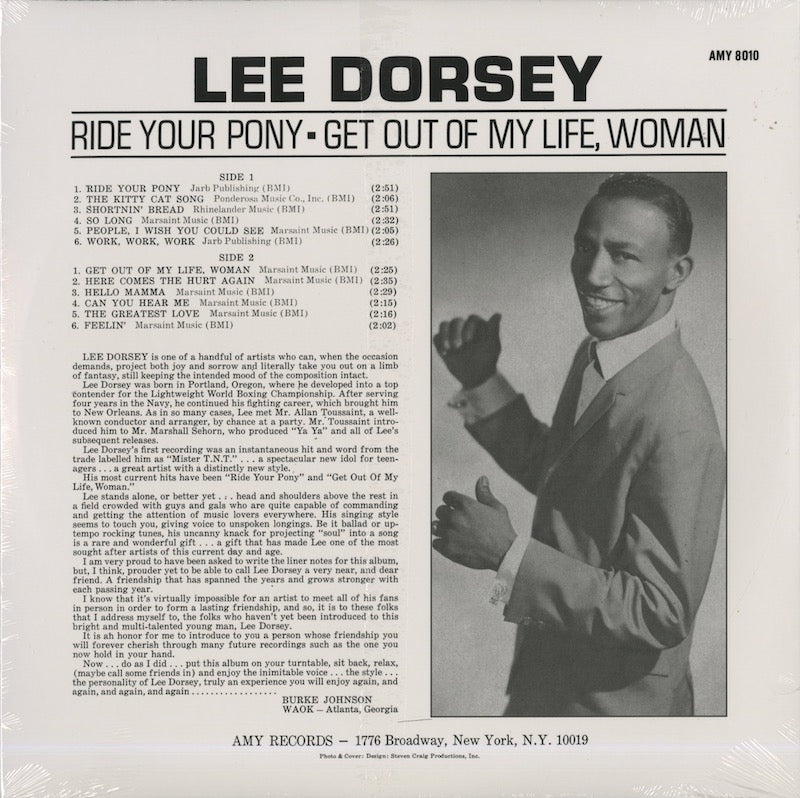 Lee Dorsey / リー・ドーシー / Ride Your Pony - Get Out Of My Life Woman