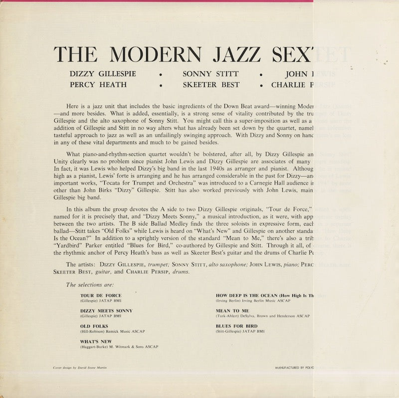 The Modern Jazz Sextet / モダン・ジャズ・セクステット / The Modern Jazz Sextet (MV2512)