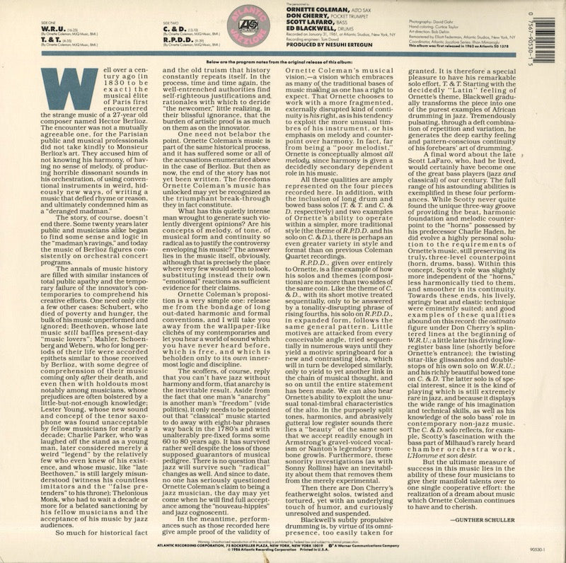 Ornette Coleman / オーネット・コールマン / Ornette! (90530-1)