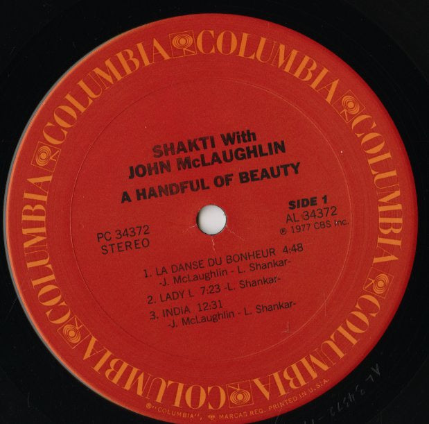 Shakti With John McLaughlin / シャクティ　ジョン・マクラフリン / A Handful Of Beauty (PC 34372)