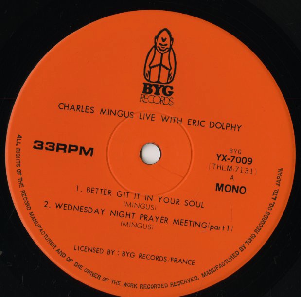 Charles Mingus / チャールズ・ミンガス / Live With Eric Dolphy (YX-7009)
