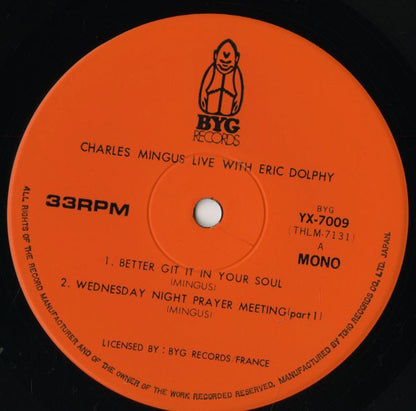 Charles Mingus / チャールズ・ミンガス / Live With Eric Dolphy (YX-7009)