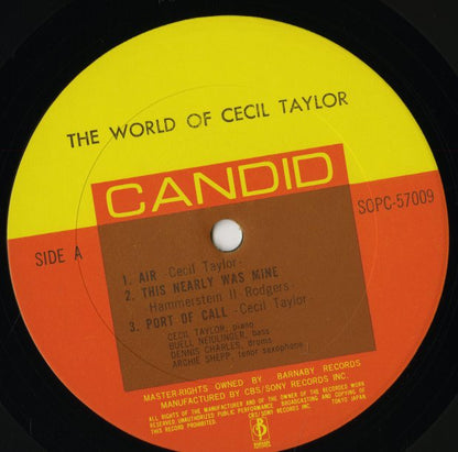 Cecil Taylor / セシル・テイラー / The World Of Cecil Taylor (SOPC 57009)