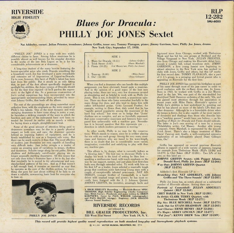 Philly Joe Jones / フィリー・ジョーン・ジョーンズ / Blues For Dracula (RLP 12-282)