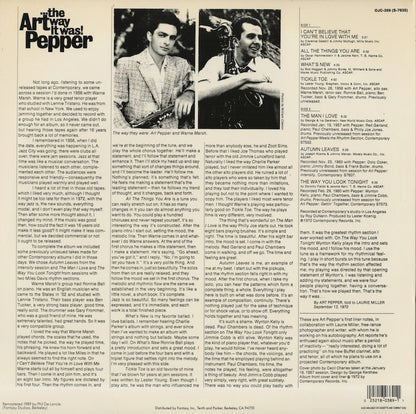 Art Pepper / アート・ペッパー / The Way It Was (SR 3158)