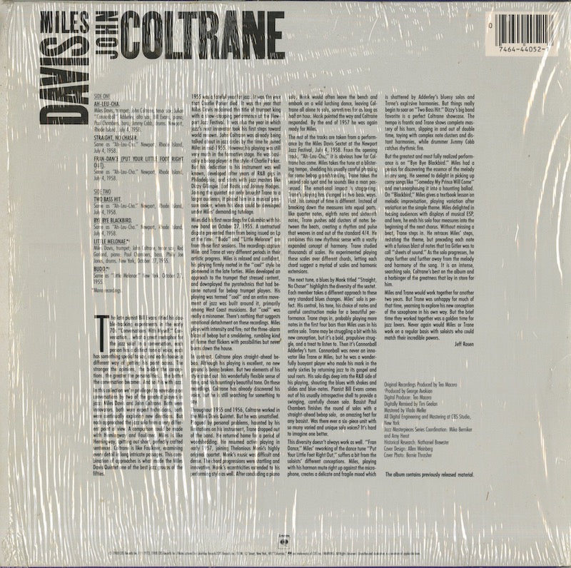 Miles Davis ＆ John Coltrane / マイルス・デイヴィス ジョン・コルトレーン / Miles & Coltrane (CJ 44052)