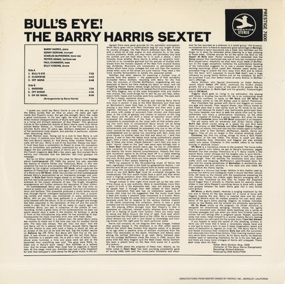 Barry Harris / バリー・ハリス / Bull's Eye! (PR 7600)