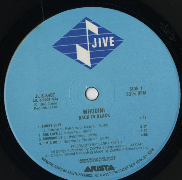 Whodini / フーディーニ / Back In Black (JL8-8407)