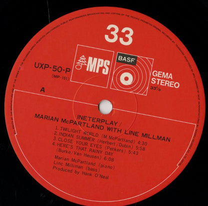 Marian McPartland / マリアン・マクパートランド / Interplay (UXP-50-P)