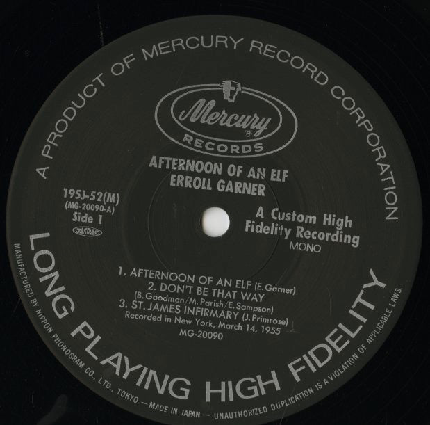 Erroll Garner / エロル・ガーナー / Afternoon Of An Elf (195J-52(M))
