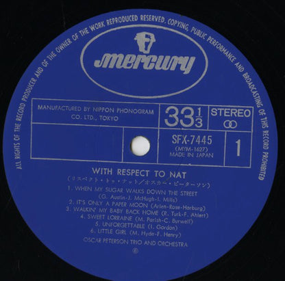 The Oscar Peterson Trio / オスカー・ピーターソン・トリオ / With Respect To Nat (SFX-7445)